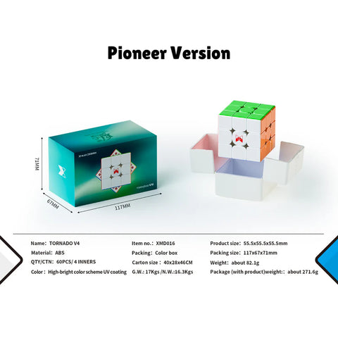 3x3x3 X-Man Tornado V4 Magnetic PIONEER UV COATED